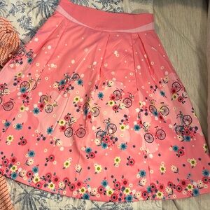 SUPER CUTE Lindy Bob flower and basket bicycle pink skirt